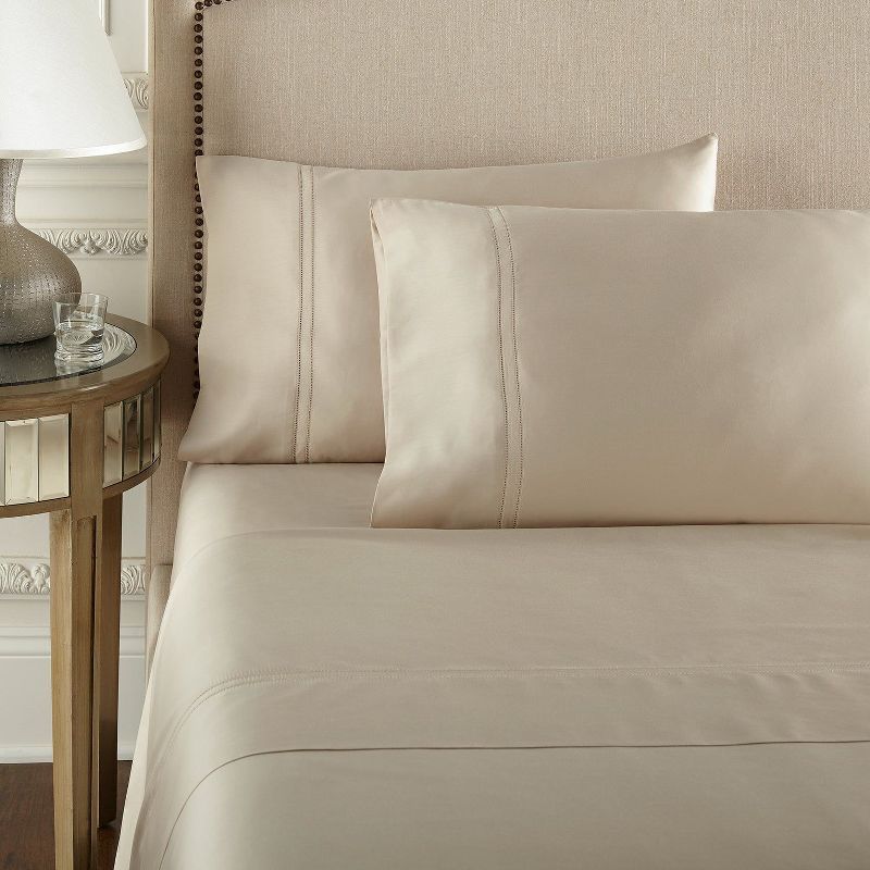 Yalda Tan Queen Egyptian Cotton Sateen Sheet Set