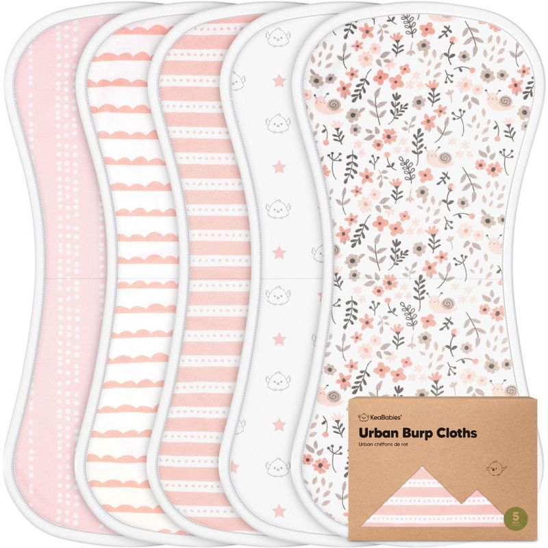 Sweet Charm Organic Cotton Baby Burp Cloths Set