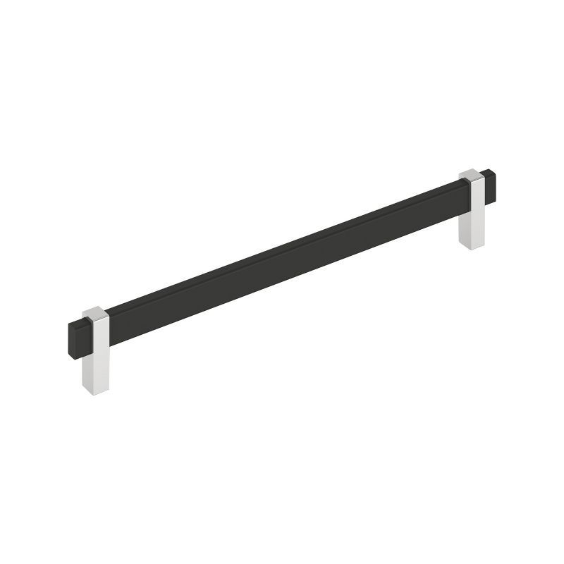 Mulino 10-1/16 inch Matte Black and Polished Chrome Bar Pull