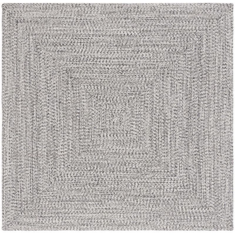 Handwoven Reversible Square Braided Rug in Grey - 6' x 6'