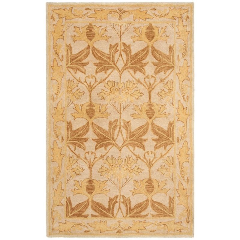 Anatolia Ivory and Gold 6' x 9' Hand-Tufted Wool Rug