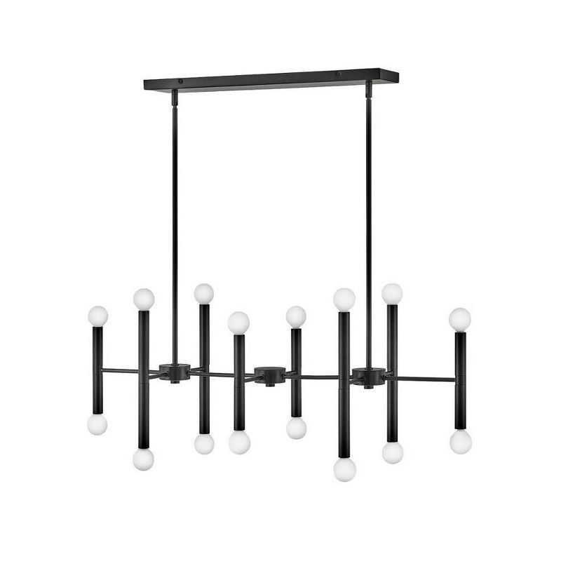 Black Mid-Century Modern 16-Light Sputnik Chandelier