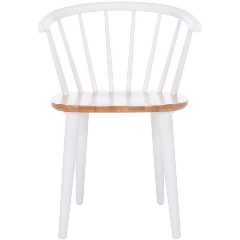 Natural and White Wood Spindle Dining Chair Set