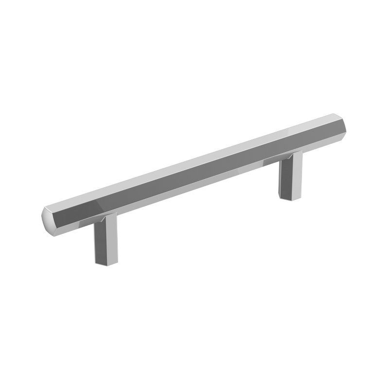 Polished Chrome 3-3/4 inch Geometric Cabinet Drawer Pull