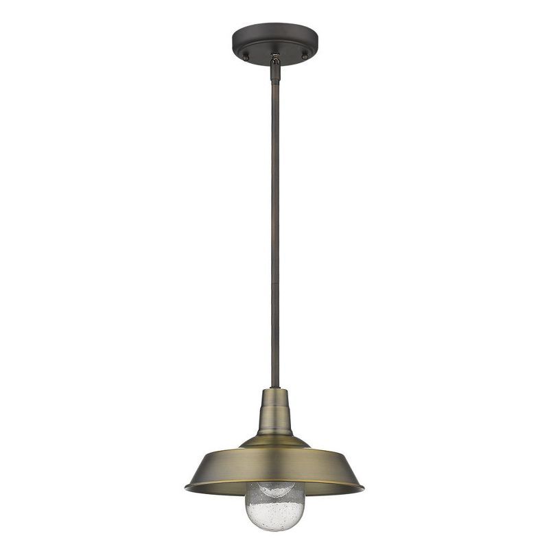 Burry Contemporary Brass and Glass 8" Island Pendant Light