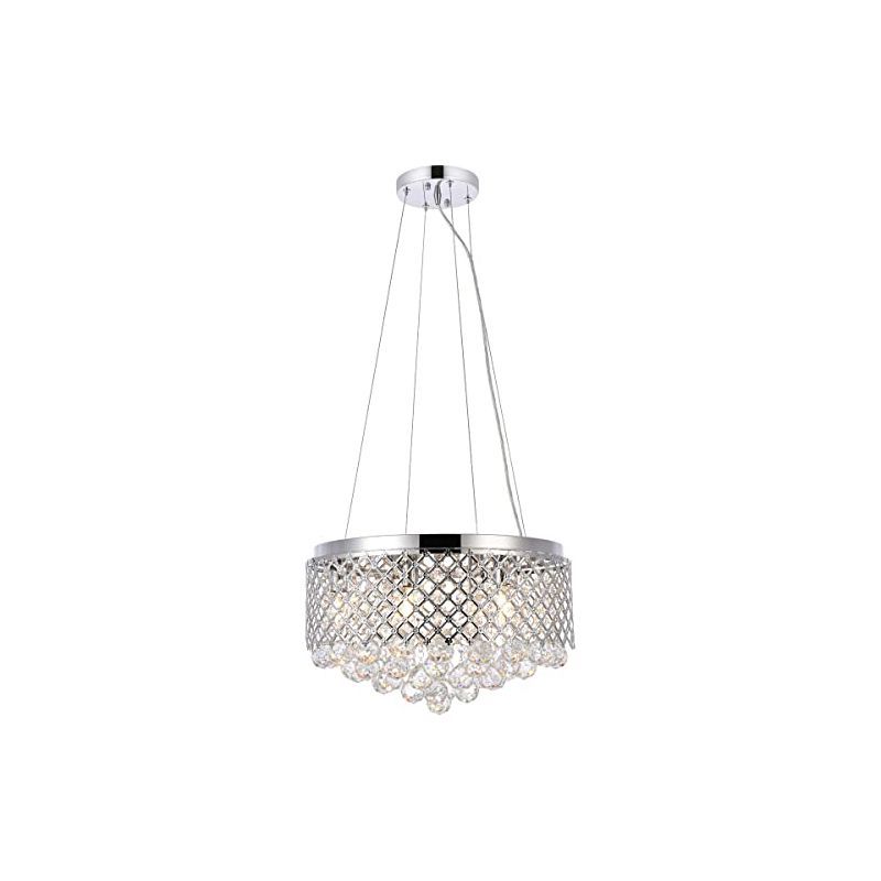 Elegant Chrome Crystal 6-Light Pendant Chandelier