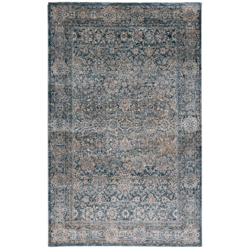 Valencia Blue Hand-Knotted Synthetic Area Rug