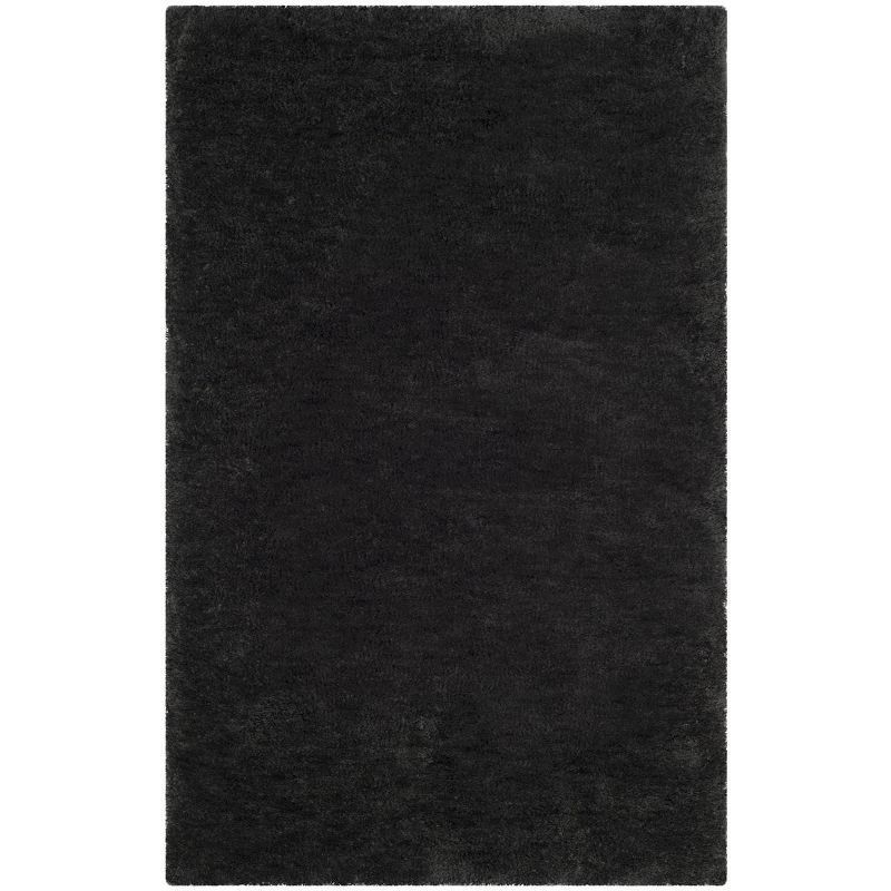 Charcoal Handwoven Faux Fur Shag Area Rug 4' x 6'