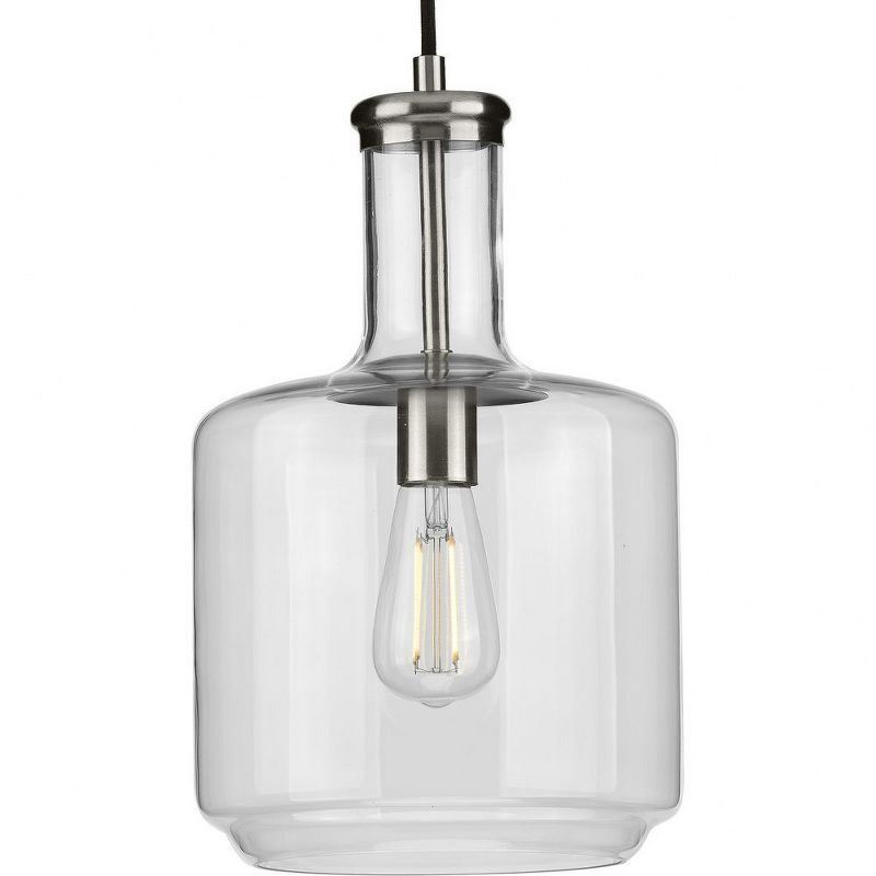 Latrobe Brushed Nickel Pendant with Clear Glass Shade