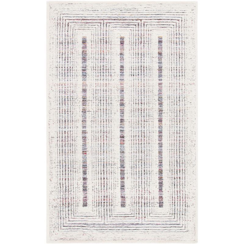 Metro Red and Ivory Hand-Tufted Wool Area Rug 4' x 6'