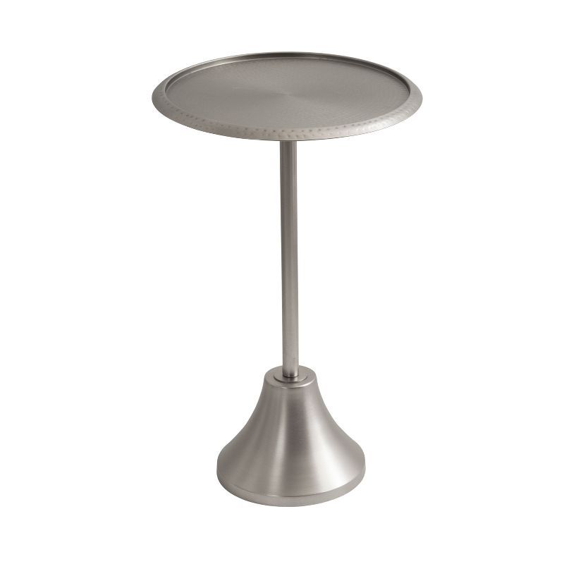 Sanzo 15x15x24 Silver Round Metal Side Table