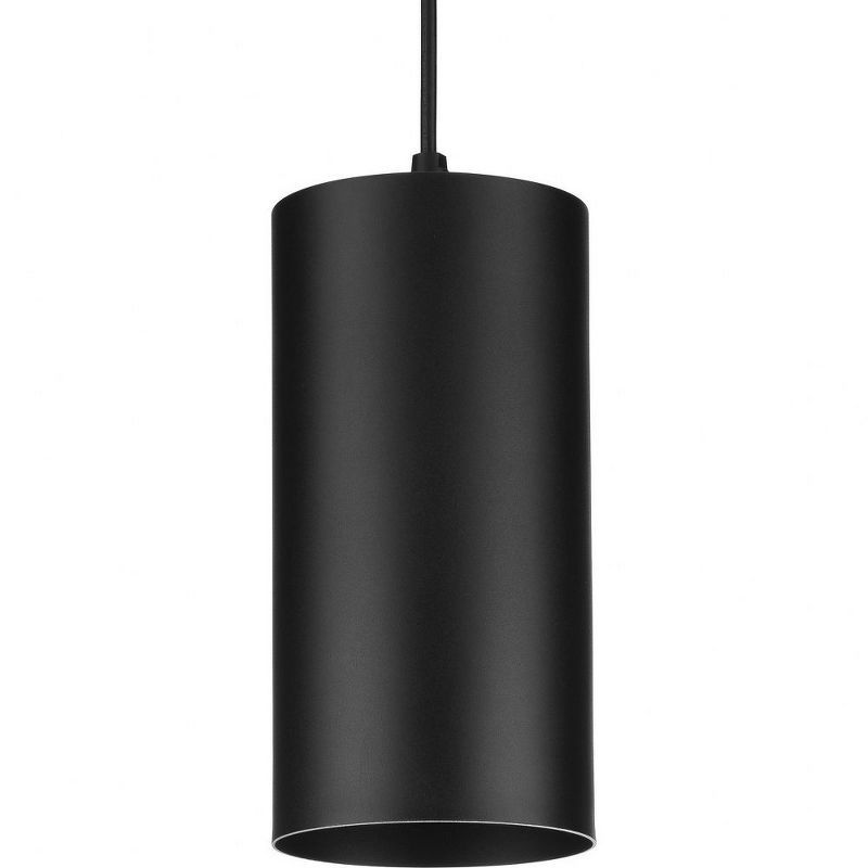 6" Black Aluminum Modern Outdoor Cylinder Pendant Light