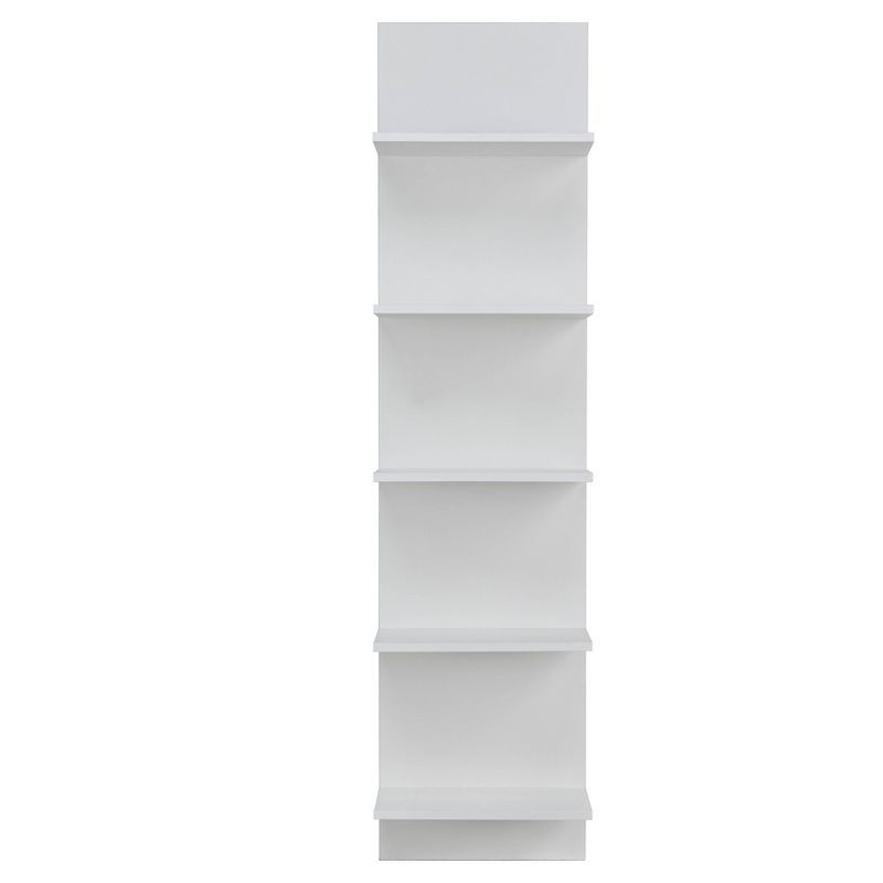 White 51" Floating Wall Shelf with Five Tiers