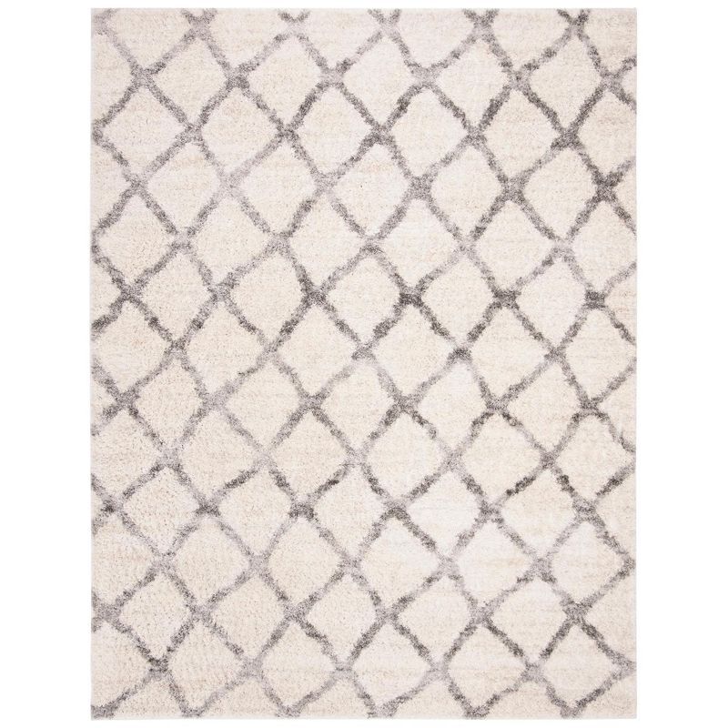 Cream/Grey 8' x 10' Reversible Easy-Care Shag Area Rug
