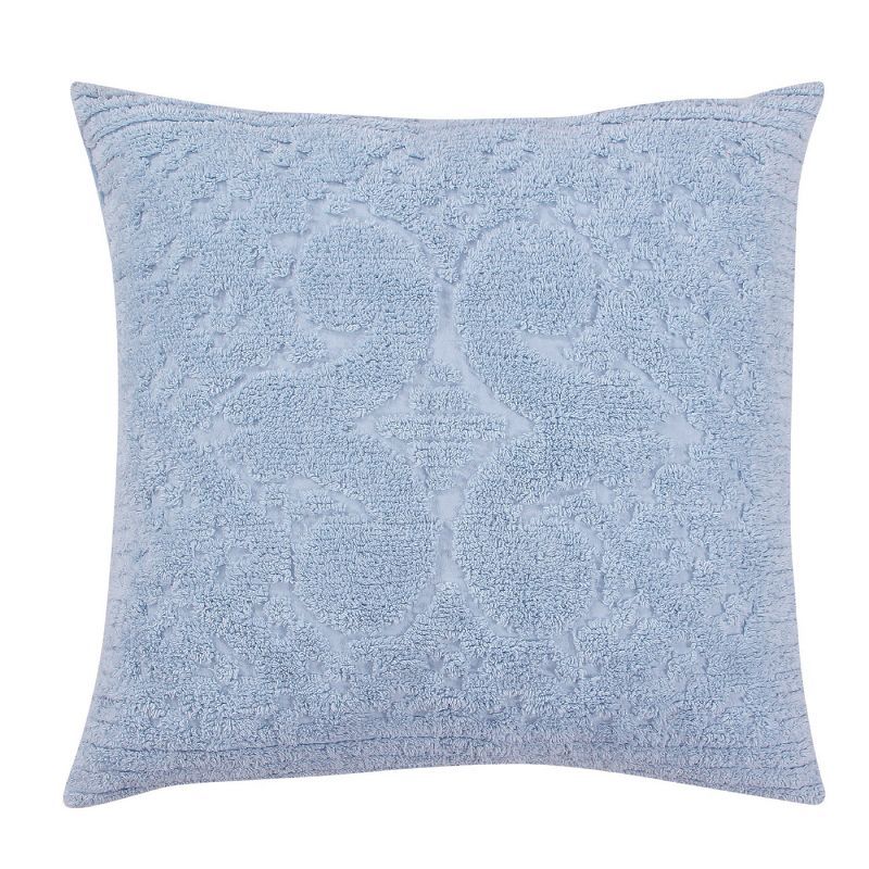 Euro Ashton Collection 100% Cotton Tufted Unique Luxurious Medallion Design Pillow Shams Blue - Better Trends