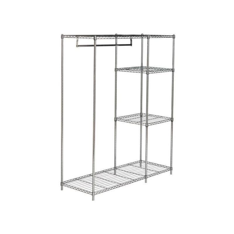 Betsy Chrome Adjustable Wire Garment Rack with Shelves