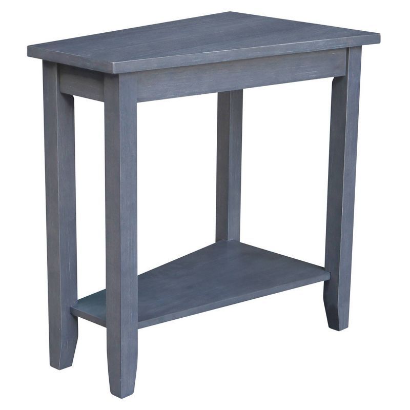 Elegant Triangular Solid Wood Keystone Accent Table