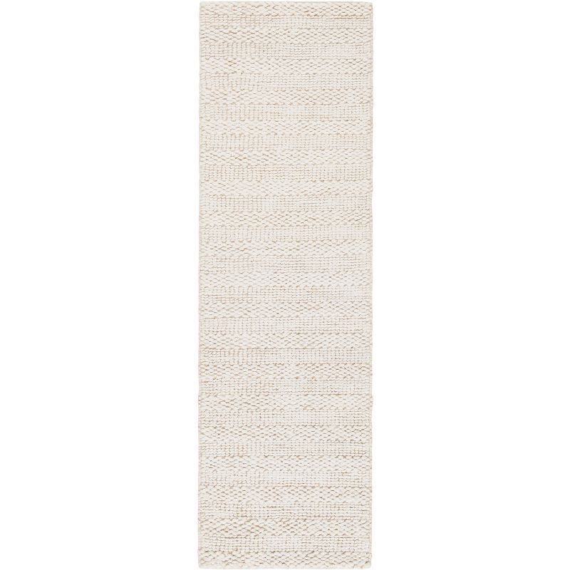 Coastal Breeze Bleached Wool 27" Hand-Knotted Runner Rug