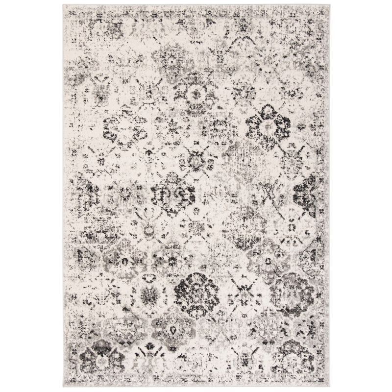 Reversible Silver/Grey Synthetic 4' x 6' Rectangular Area Rug