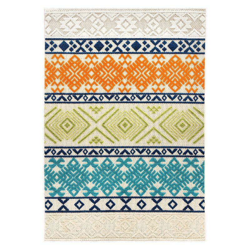 Vienna Bohemian Multicolor Synthetic Indoor/Outdoor Area Rug 5' x 7'