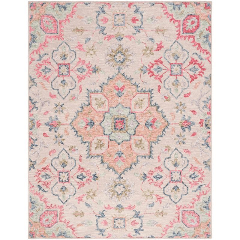 Elegance Hand-Tufted Wool Area Rug in Beige & Rust, 8' x 10'