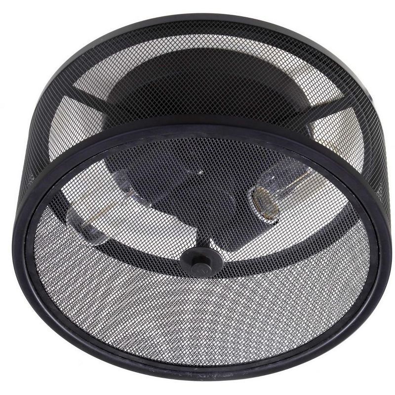 Matte Black Contemporary Mesh Metal 11.75" Flush Mount Ceiling Light