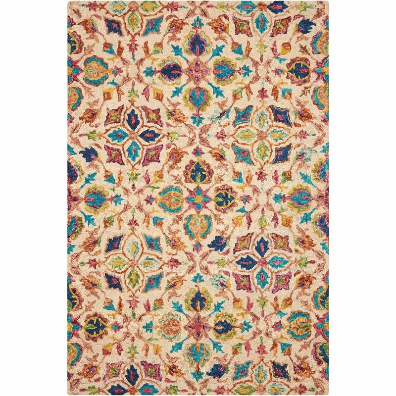 Ivory Hand-Tufted Wool 5' x 7' Area Rug
