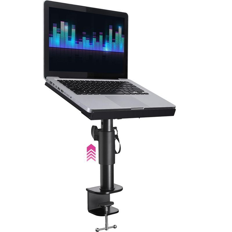 Adjustable Black Steel Laptop Desk Mount with Clamp