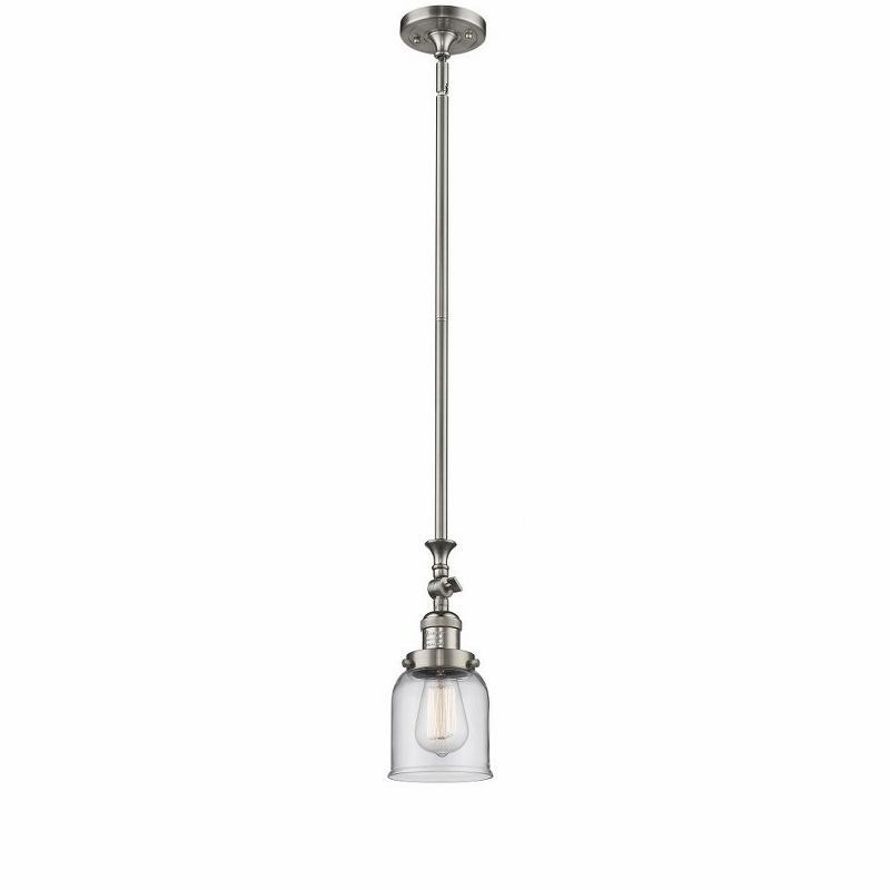 Brushed Satin Nickel Mini Pendant with Clear Glass Shade