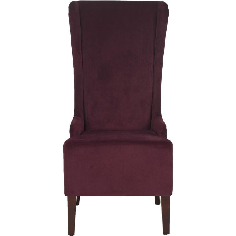 High-Back Parsons Side Chair in Luxurious Bordeaux Velvet