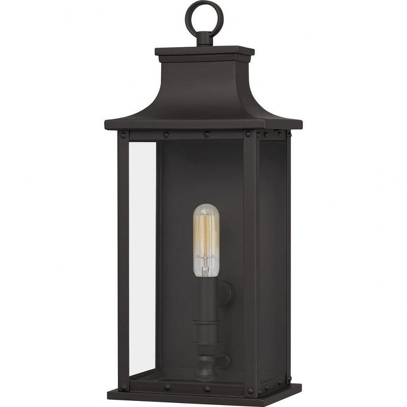 Abernathy 15.5" Bronze Outdoor Wall Lantern with Clear Glass