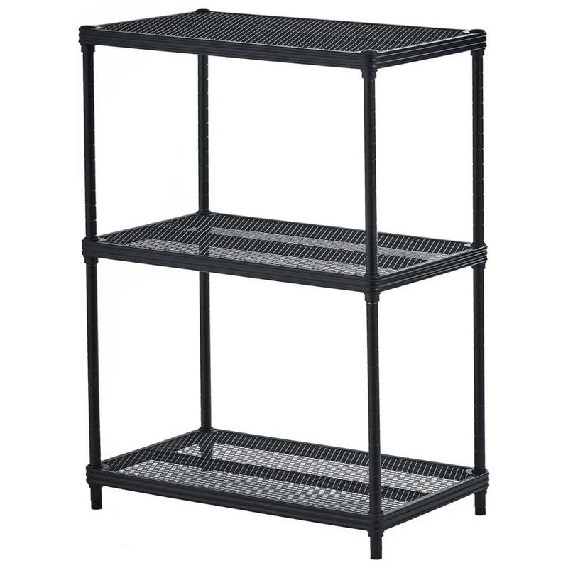 Adjustable Black Wire 3-Tier Utility Shelving Unit