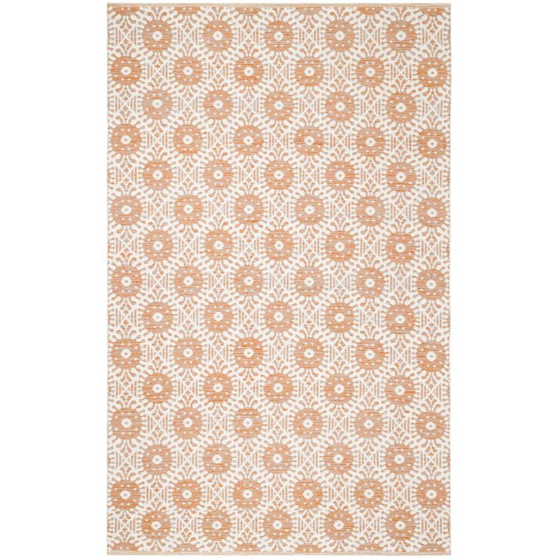 Beige Cotton-Synthetic Blend 59" Reversible Flat Woven Rug