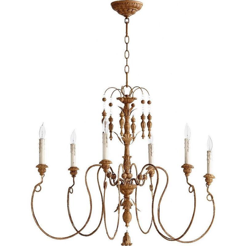 French Umber 6-Light Candelabra Chandelier