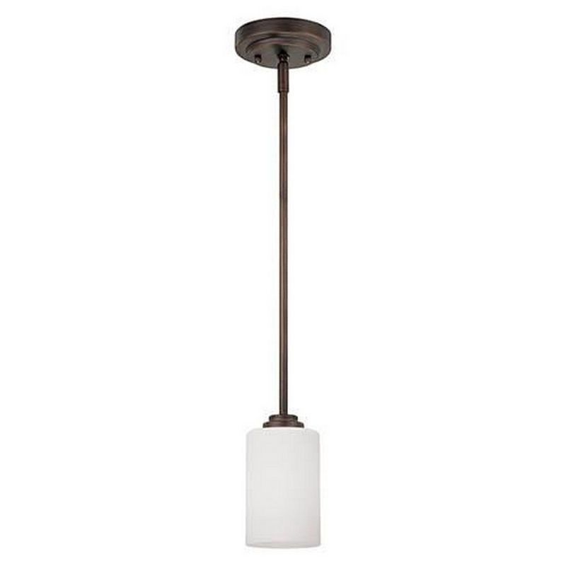 Bristo Rubbed Bronze Mini Pendant with Glass Shade