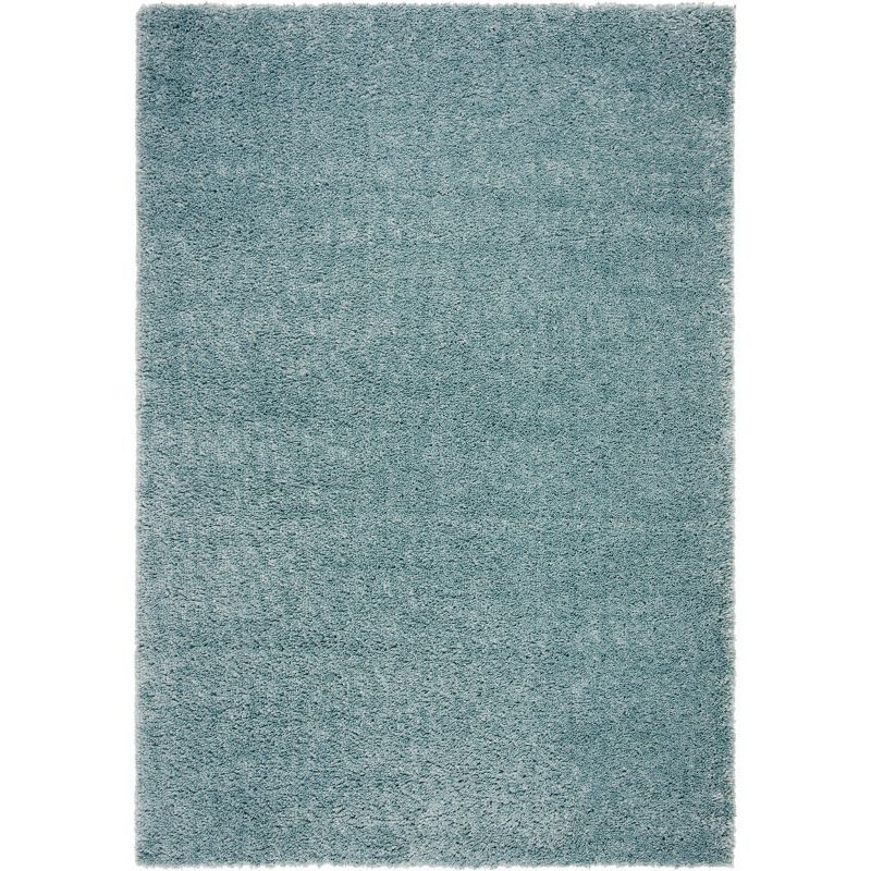 Aqua Bliss 8' x 10' Hand-Knotted Synthetic Shag Area Rug