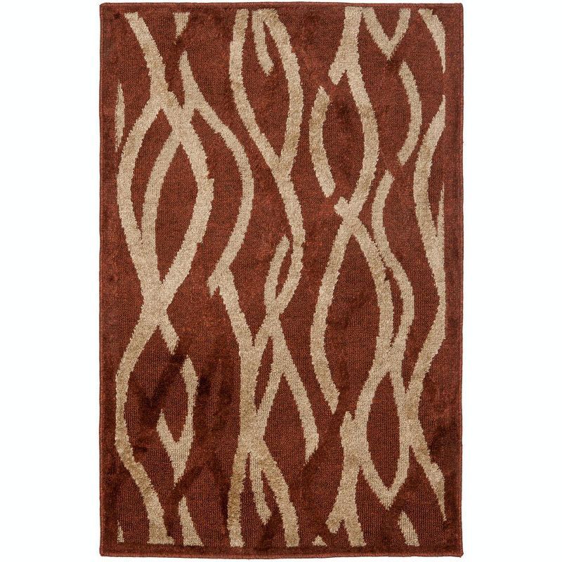 Rust and Ivory Floral Hand-Knotted Wool Area Rug 3' x 5'