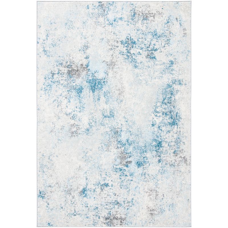 Boho-Chic Ivory/Blue Synthetic 9' x 12' Reversible Area Rug