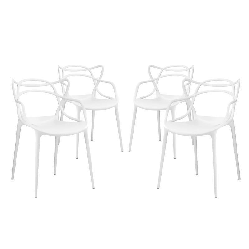 Verdant Twist White Molded Plastic Accent Chair