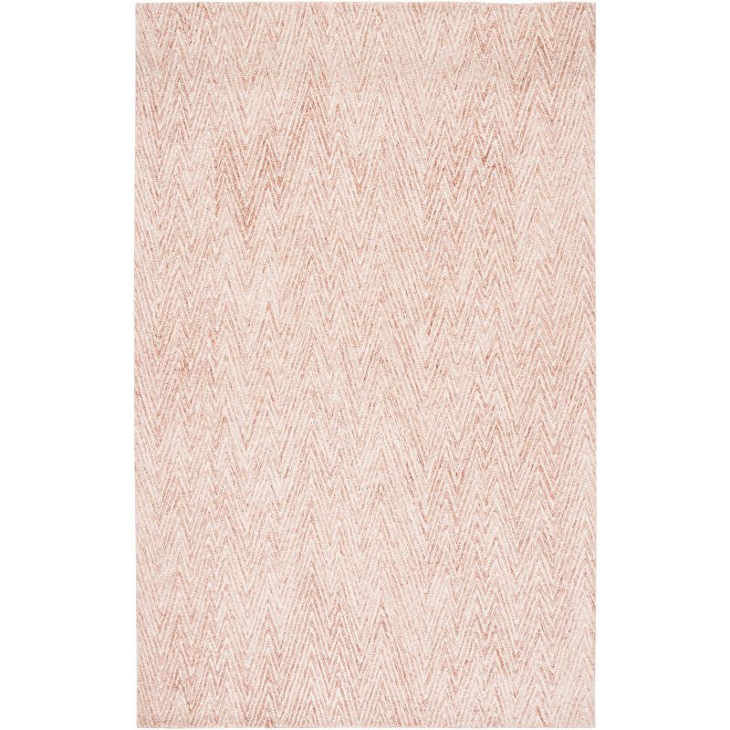 Ivory and Brown 4' x 6' Hand-Tufted Wool Abstract Area Rug