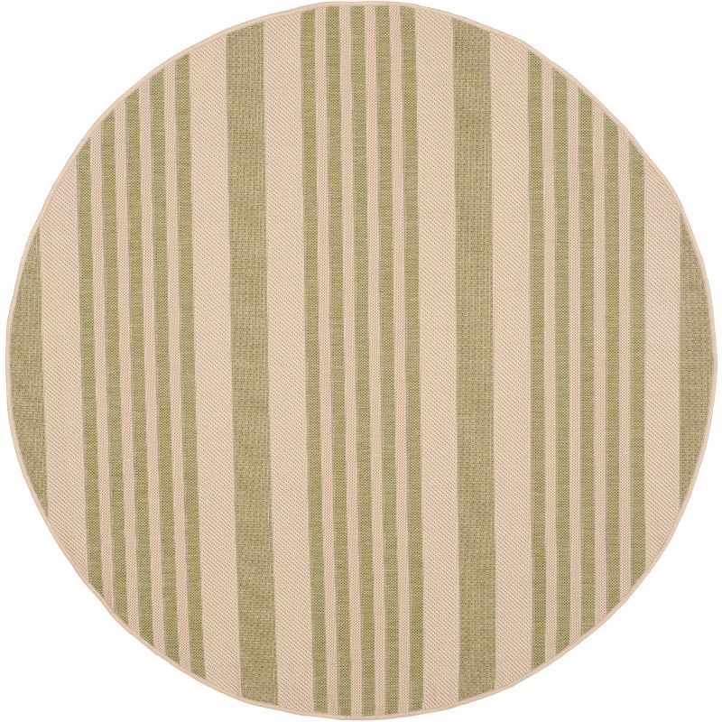 Reversible Courtyard Beige & Sweet Pea 4' Round Synthetic Rug