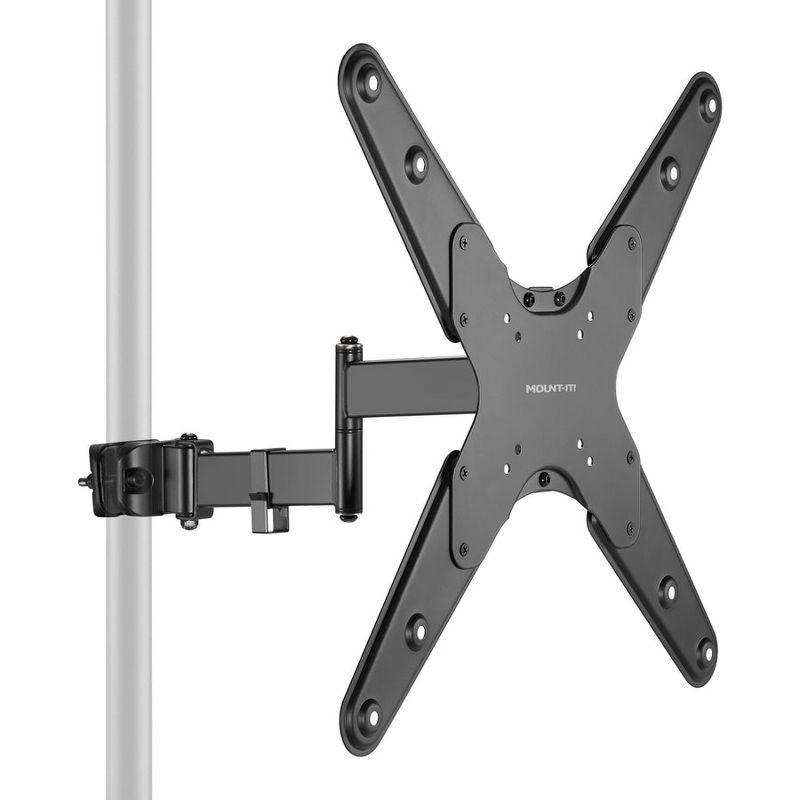 Mount-It! Black Steel Full Motion TV Pole Mount for 32-55 Inch Screens