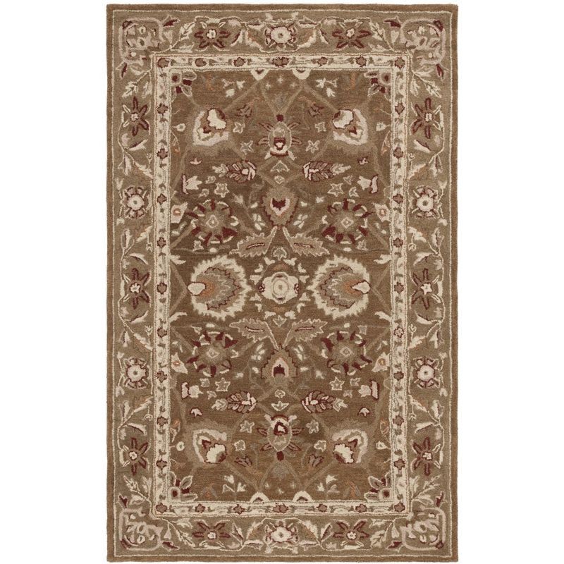 Handmade Elegance 5' x 8' Brown/Green Tufted Wool Area Rug
