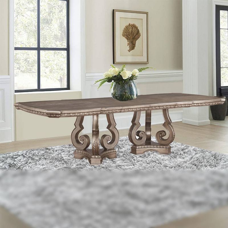 Northville Antique Silver Extendable Rectangular Wood Dining Table