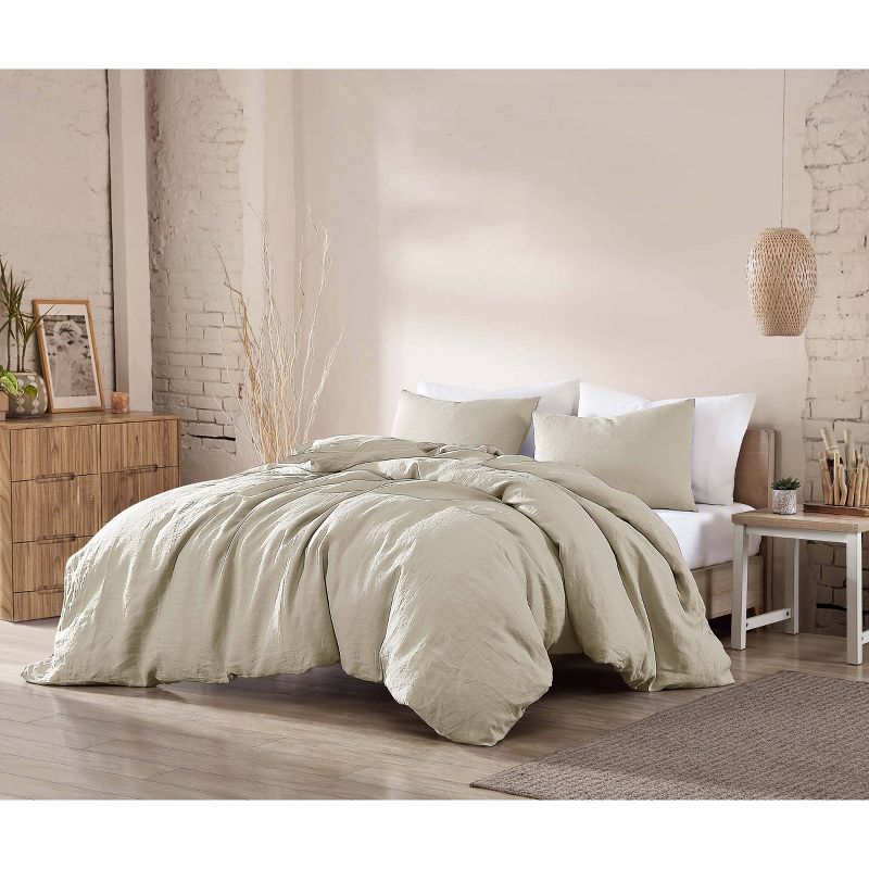 Oatmeal King Cotton Comforter Set with Shams