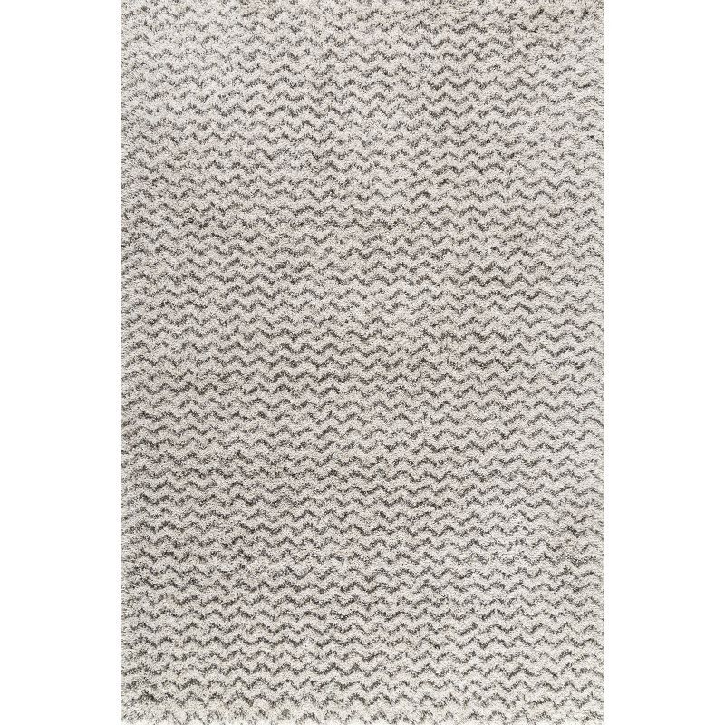 Ivory Chevron Handmade Shag 5' x 8' Area Rug