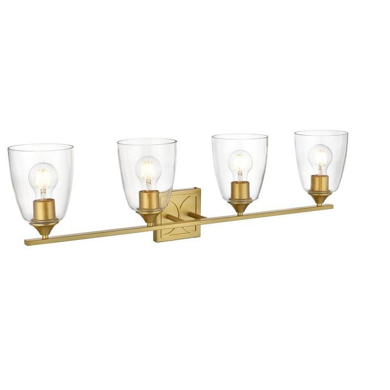 Harris 4-Light Brass and Clear Glass Bath Sconce