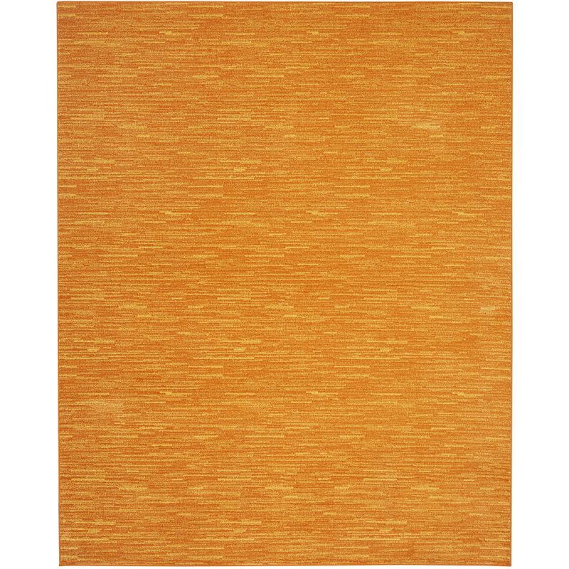 Sunburst Orange Rectangular Synthetic Indoor/Outdoor Area Rug 8' x 10'