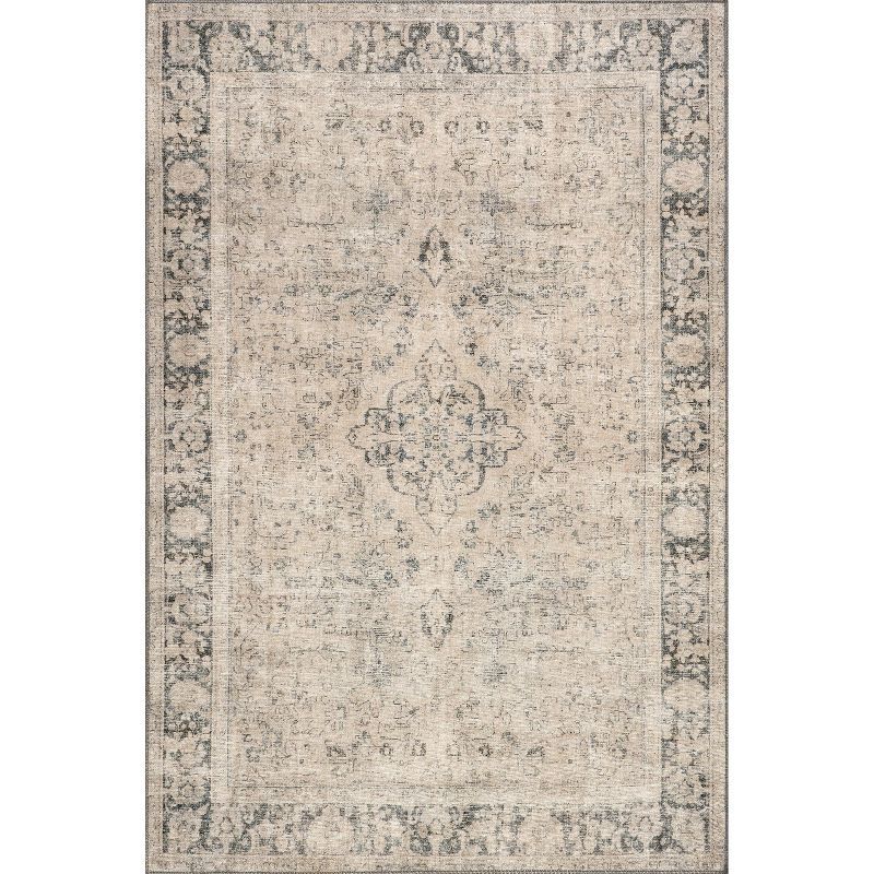 Hillstone Collection 9' x 12' Red Synthetic Vintage Medallion Area Rug