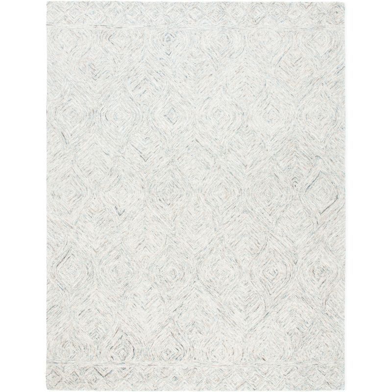 Gray Hand-Tufted Wool 6' x 9' Ikat Area Rug